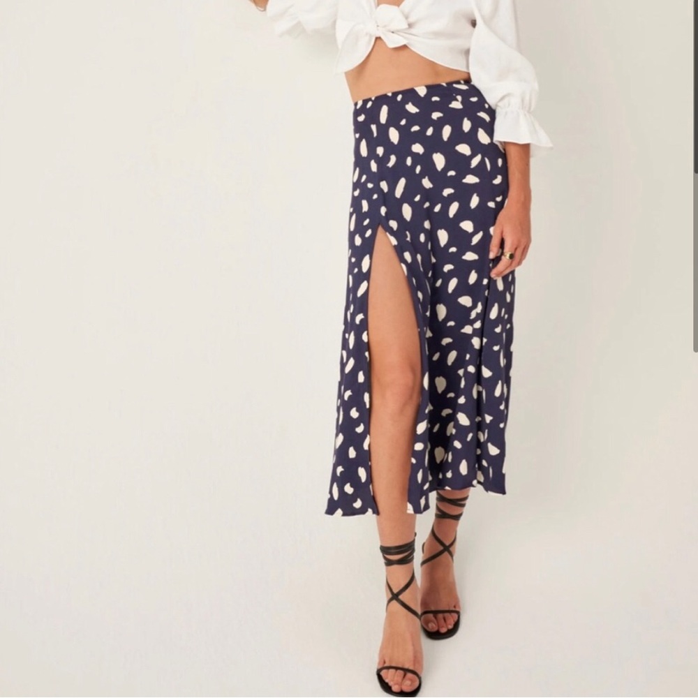 Reformation Zoe High-Waisted Skirt in Splatter - Size 4P